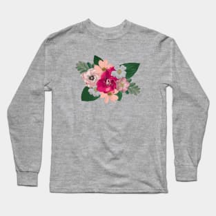 Cross Stitch Floral Cascade Long Sleeve T-Shirt